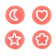 Acrylic beads Icon mix Neon coral red